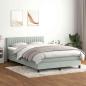 Preview: Boxspringbett mit Matratze Hellgrau 160x210 cm Samt
