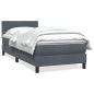 Preview: ARDEBO.de - Boxspringbett mit Matratze Dunkelgrau 80x220 cm Samt