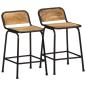 Preview: ARDEBO.de - Barhocker 2 Stk. 46x35,5x70 cm Raues Mango Massivholz