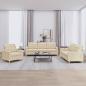 Preview: ARDEBO.de - 3-tlg. Sofagarnitur mit Kissen Creme Stoff