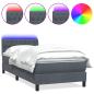 Preview: Boxspringbett mit Matratze & LED Dunkelgrau 80x210 cm Samt