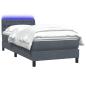 Preview: Boxspringbett mit Matratze & LED Dunkelgrau 80x210 cm Samt