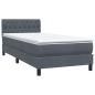Preview: Boxspringbett mit Matratze & LED Dunkelgrau 80x210 cm Samt