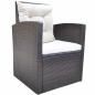 Preview: 6-tlg. Garten-Essgruppe mit Kissen Poly Rattan Braun