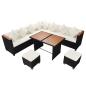 Preview: 7-tlg. Garten-Lounge-Set mit Auflagen Poly Rattan Schwarz