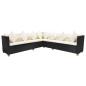 Preview: 7-tlg. Garten-Lounge-Set mit Auflagen Poly Rattan Schwarz