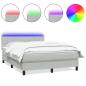 Preview: Boxspringbett mit Matratze & LED Hellgrau 160x210 cm Samt