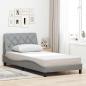 Preview: ARDEBO.de - Bettgestell ohne Matratze Hellgrau 100x200 cm Stoff
