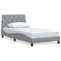 Preview: Bettgestell ohne Matratze Hellgrau 100x200 cm Stoff