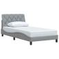 Preview: Bettgestell ohne Matratze Hellgrau 100x200 cm Stoff