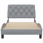 Preview: Bettgestell ohne Matratze Hellgrau 100x200 cm Stoff