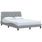 Preview: Bettgestell ohne Matratze Hellgrau 140x190 cm Stoff