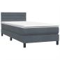 Preview: Boxspringbett mit Matratze & LED Dunkelgrau 80x210 cm Samt
