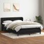 Preview: ARDEBO.de - Boxspringbett mit Matratze Schwarz 160x210 cm Samt