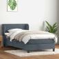 Preview: ARDEBO.de - Boxspringbett mit Matratze Dunkelgrau 80x210 cm Samt