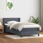 Preview: ARDEBO.de - Boxspringbett mit Matratze Dunkelgrau 80x220 cm Samt
