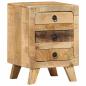 Preview: Nachttisch 37x32x50 cm Raues Massivholz Mango