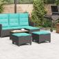 Preview: Gartenhocker mit Kissen 2 Stk. Schwarz 55x55x36 cm Poly Rattan