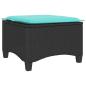 Preview: Gartenhocker mit Kissen 2 Stk. Schwarz 55x55x36 cm Poly Rattan