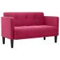 Preview: Zweisitzer-Sofa Weinrot 111 cm Samt