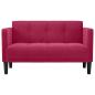 Preview: Zweisitzer-Sofa Weinrot 111 cm Samt