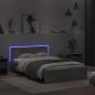 Preview: Bettgestell mit Kopfteil LED-Beleuchtung Betongrau 140x200 cm