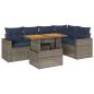 Preview: 6-tlg. Garten-Sofagarnitur mit Kissen Grau Poly Rattan