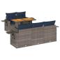 Preview: 6-tlg. Garten-Sofagarnitur mit Kissen Grau Poly Rattan