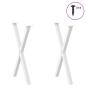 Preview: Esstischbeine X-Form 2 Stk. Weiß 57x(72-73) cm Stahl