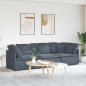 Preview: ARDEBO.de - Modulares Sofa mit Kissen Samt Dunkelgrau