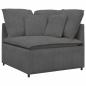 Preview: Modulares Sofa mit Fußhocker Kissen Cordstoff Dunkelgrau