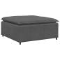 Preview: Modulares Sofa mit Fußhocker Kissen Cordstoff Dunkelgrau