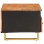 Preview: Couchtisch Braun und Schwarz 80x54x40 cm Massivholz Mango
