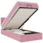 Preview: Ottomane Bett mit Matratze & LEDs Rosa 80x200 cm Samt