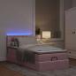 Preview: Ottomane Bett mit Matratze & LEDs Rosa 80x200 cm Samt