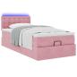 Preview: Ottomane Bett mit Matratze & LEDs Rosa 80x200 cm Samt