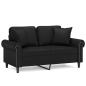 Preview: 2-Sitzer-Sofa mit Zierkissen Schwarz 120 cm Kunstleder