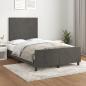 Preview: ARDEBO.de - Bettgestell ohne Matratze Dunkelgrau 120x190 cm Samt