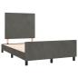 Preview: Bettgestell ohne Matratze Dunkelgrau 120x190 cm Samt