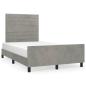 Preview: Bettgestell ohne Matratze Hellgrau 120x190 cm Samt