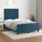 Preview: ARDEBO.de - Bettgestell ohne Matratze Dunkelblau 120x190 cm Samt