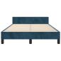 Preview: Bettgestell ohne Matratze Dunkelblau 120x190 cm Samt