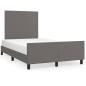 Preview: Bettgestell ohne Matratze Grau 120x190 cm Kunstleder