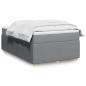 Preview: ARDEBO.de - Boxspringbett mit Matratze Hellgrau 120x200 cm Stoff