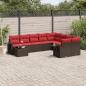 Preview: ARDEBO.de - 10-teiliges Gartensofa-Set mit Kissen, braun, Polyrattan