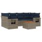 Preview: 7-teiliges Gartensofa-Set mit Kissen, grau, Polyrattan