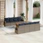 Preview: ARDEBO.de - 9-teiliges Gartensofa-Set mit Kissen, grau, Polyrattan