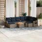 Preview: ARDEBO.de - 10-teiliges Gartensofa-Set mit Kissen, grau, Polyrattan