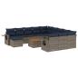 Preview: 13-teiliges Gartensofa-Set mit Kissen, grau, Polyrattan
