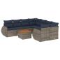 Preview: 9-teiliges Gartensofa-Set mit Kissen, grau, Polyrattan